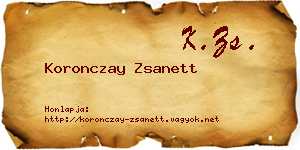 Koronczay Zsanett névjegykártya